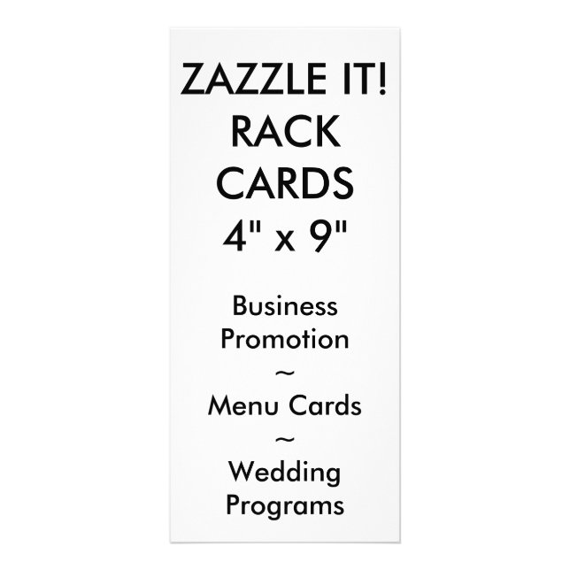 Custom Personalized Rack Card Blank Template (Front)