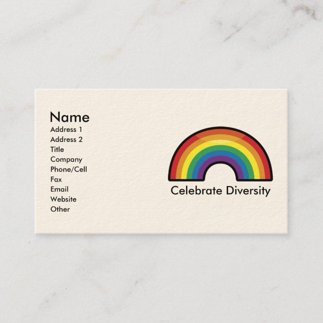 Custom Personalized Rainbow Business Cards (border (Front)