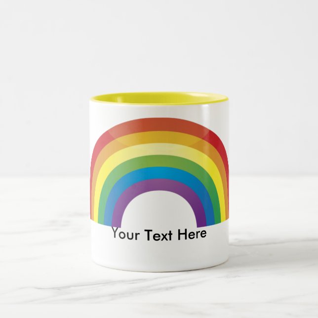 Custom Personalized Rainbow Pride Mugs (Center)
