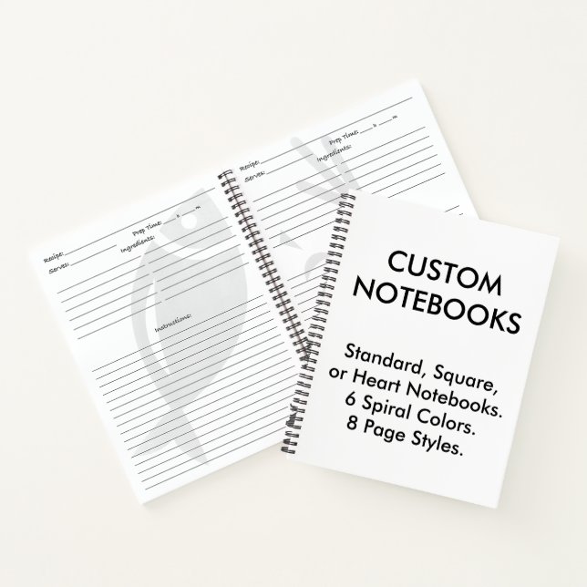 Custom Personalized Recipe Notebook Blank Template (Inside)