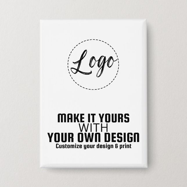 Custom Personalized Rectangle Button Template (Front)
