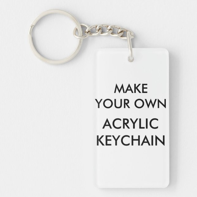 Custom Personalized Rectangular Acrylic Keychain (Front)