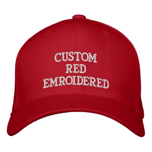 Custom Personalized Red Embroidered Baseball Cap