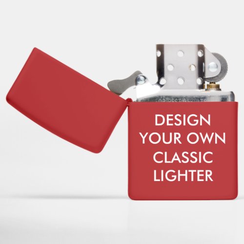 Custom Personalized Red Genuine Zippo Lighter