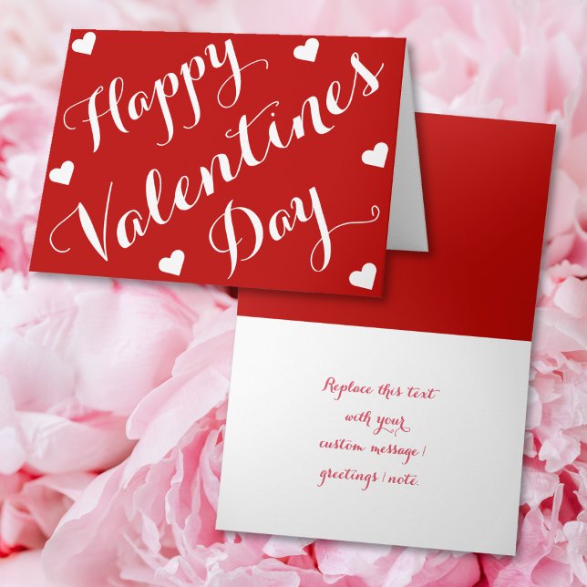 Custom Personalized Red Happy Valentines Day Cards (Custom Personalized Red Happy Valentines Day Cards)
