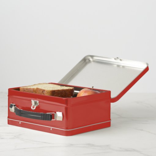 Custom Personalized RED Metal Lunch Box Template | Zazzle