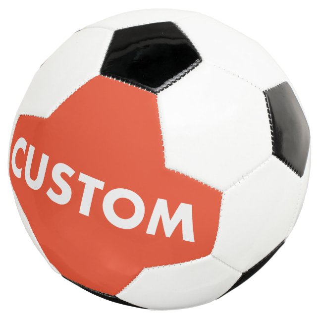 Custom Personalized RED Soccer Football Ball (Three Quarter)