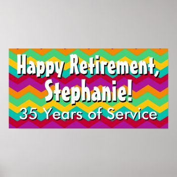 Custom Personalized Retirement Banner Poster by cutencomfy at Zazzle