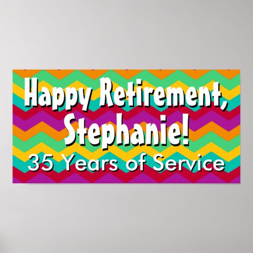 Custom Personalized Retirement Banner Poster | Zazzle