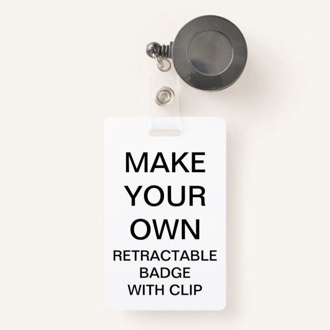 Custom Personalized RETRACTABLE BADGE & CLIP (Front with Retractable)