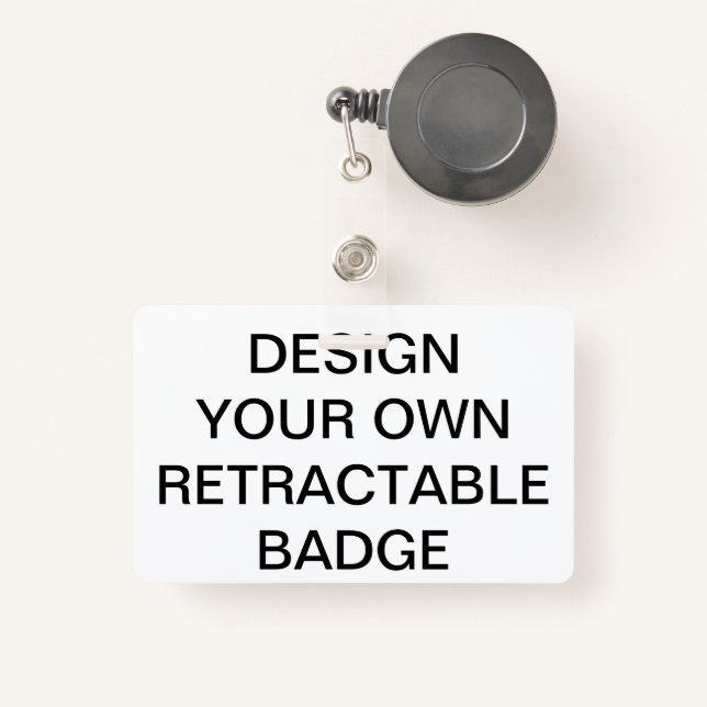 Custom Personalized RETRACTABLE BADGE & CLIP (Front with Retractable)