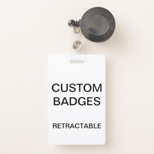 Custom Personalized RETRACTABLE CLIP BADGE