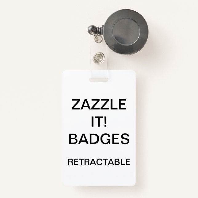 Custom Personalized RETRACTABLE CLIP BADGE (Front with Retractable)