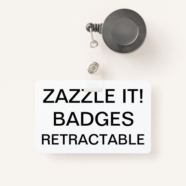 Custom Personalized RETRACTABLE CLIP BADGE (Front with Retractable)