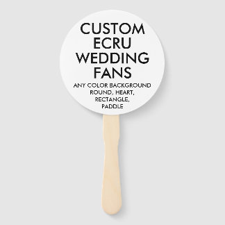 Custom Personalized ROUND ECRU WEDDING FANS (10)