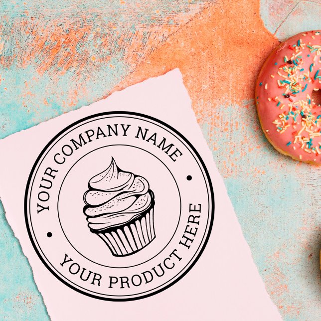 Custom Personalized Round Homemade Bakery Logo Self-inking Stamp (Creator Uploaded)