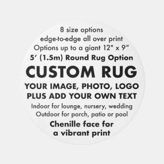 Custom Personalized Round Outdoor Rug 5' diameter