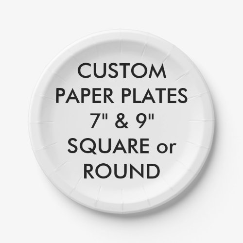 Custom Personalized ROUND Paper Plates _ 7 Small