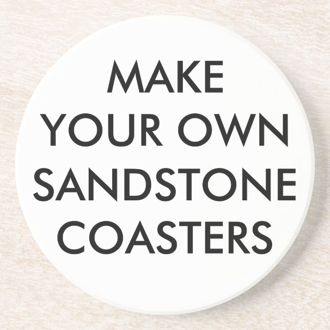Custom Personalized Round Sandstone Stone Coaster (Front)
