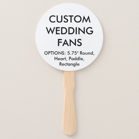 Custom Personalized Round Wedding Fans Template