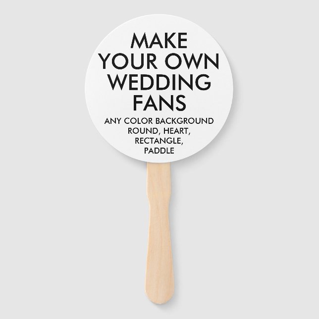 Custom Personalized ROUND WHITE WEDDING FANS (10) (Front)