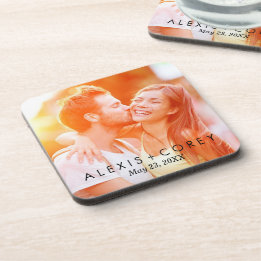 Custom Personalized Save the Date Photo Gift Coaster