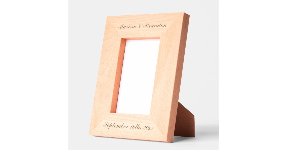 Custom Personalized Script Text Photo Engraved Frames | Zazzle