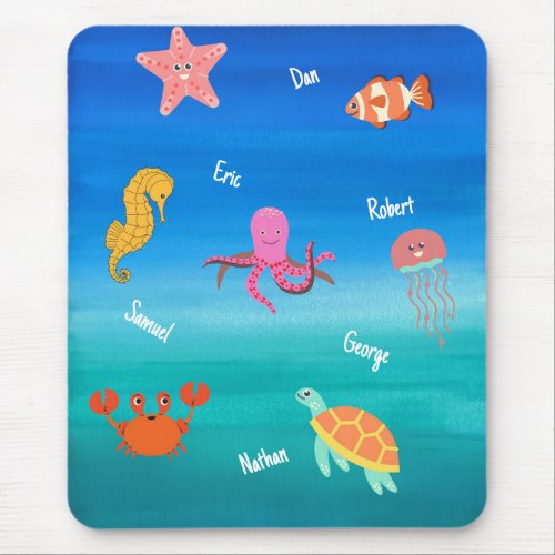Custom  personalized sea animals mousepad