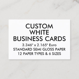 Custom Personalized SEMI GLOSS Euro Business Cards