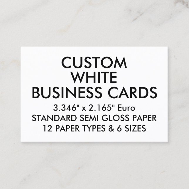 Custom Personalized SEMI GLOSS Euro Business Cards (Front)