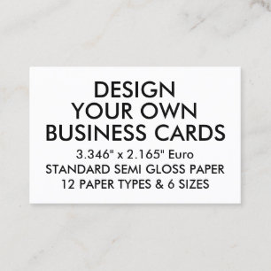 Custom Personalized SEMI GLOSS Euro Business Cards
