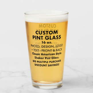 Custom Personalized Shaker Pint Glass 16oz