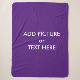 custom personalized sherpa fleece blanket purple