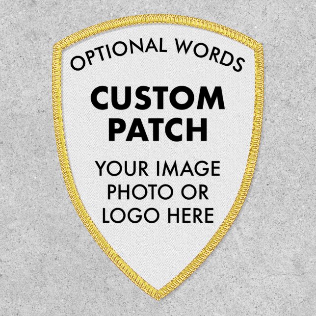 Custom Personalized SHIELD PATCH 3" x 4" Large (Front)