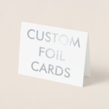 Custom Personalized Silver Foil Greeting Card