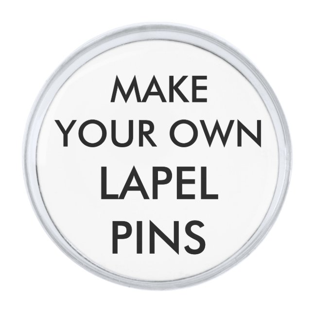 Custom Personalized Silver Plate Round Lapel Pin (Front)