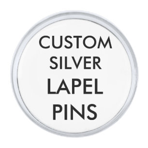 Custom Personalized Silver Plate Round Lapel Pin
