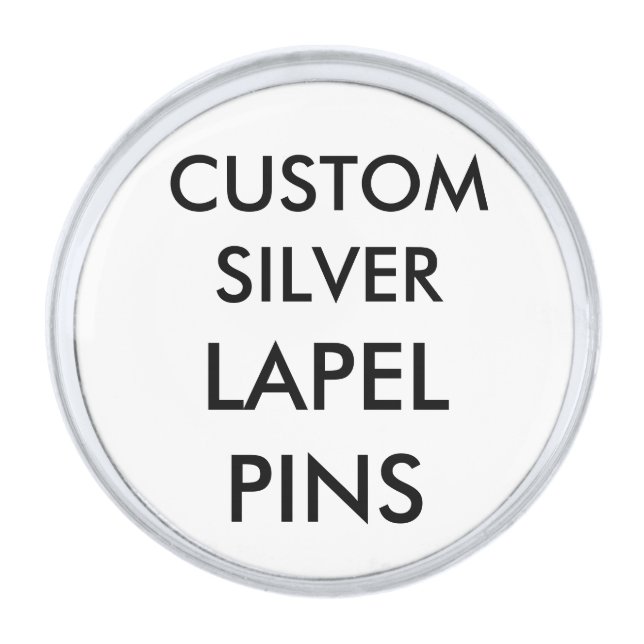 Custom Personalized Silver Plate Round Lapel Pin (Front)