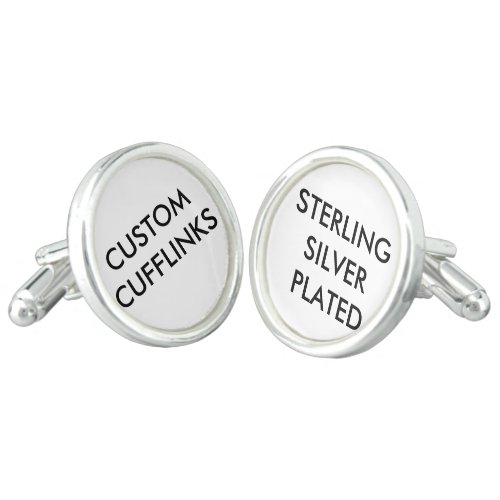 Custom Personalized Silver Plated Cufflinks Blank