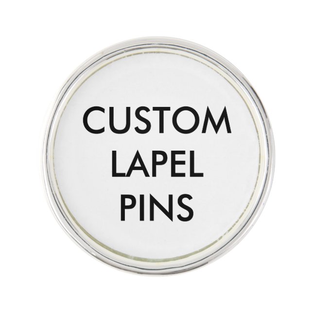 Custom Personalized Silver Plated Lapel Pin Blank (Front)