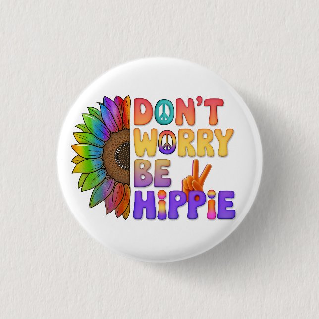 Custom Personalized Sloth Peace Hippie Button (Front)