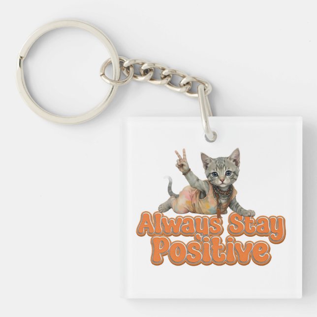 Custom Personalized Sloth Peace Hippie Keychain (Front)
