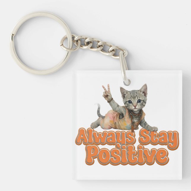 Custom Personalized Sloth Peace Hippie Keychain (Front)