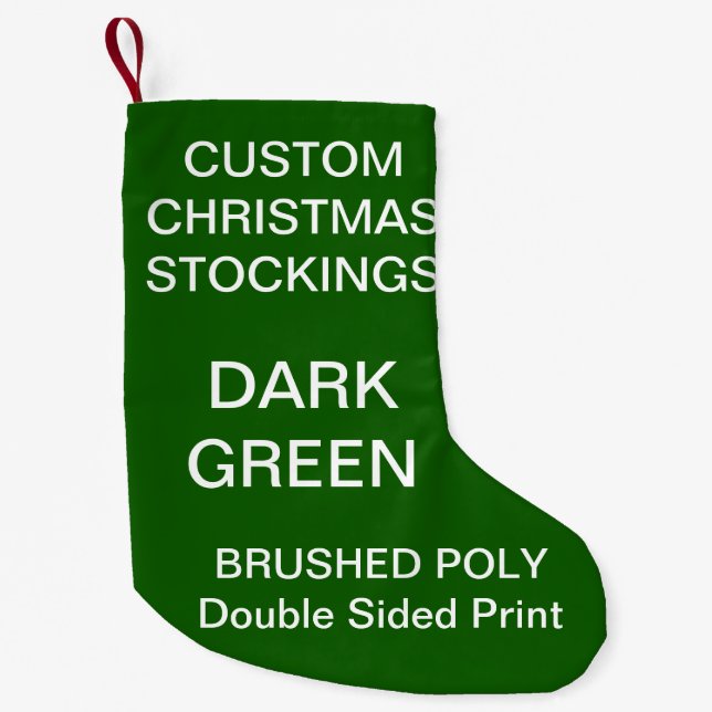 Custom Personalized Small GREEN Christmas Stocking (Front)