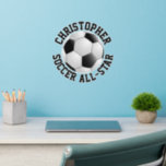 Custom Personalized Soccer Ball Name Quote Room Wall Decal