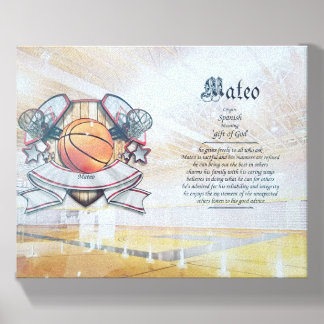 Custom Personalized Sports Basketball Name Print Canvas Photo Tile