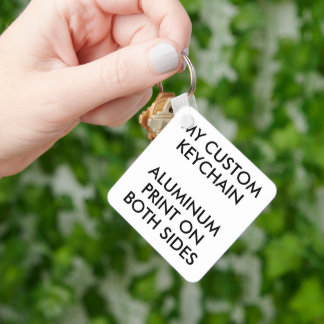 Custom Personalized SQUARE ALUMINUM PHOTO KEYCHAIN