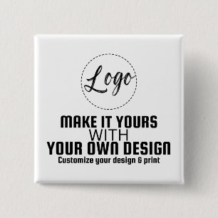 Custom Personalized Square Button Template
