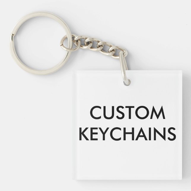 Custom Personalized Square Keychain Blank Template (Front)