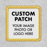 Custom Name in Black and Gold Iron-On Patch